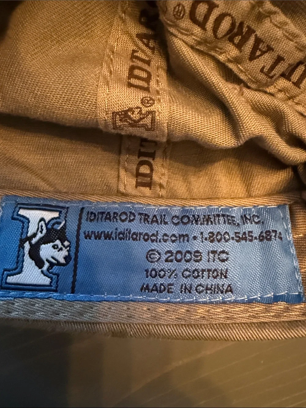 Iditarod 2010 Embroidered Khaki Baseball Cap volunteer collectible never worn